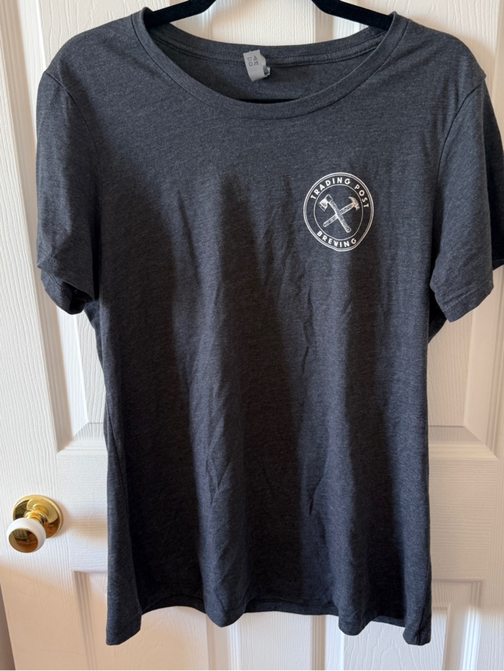 Next Level Apparel Charcoal Short Sleeve Tee with White Logo